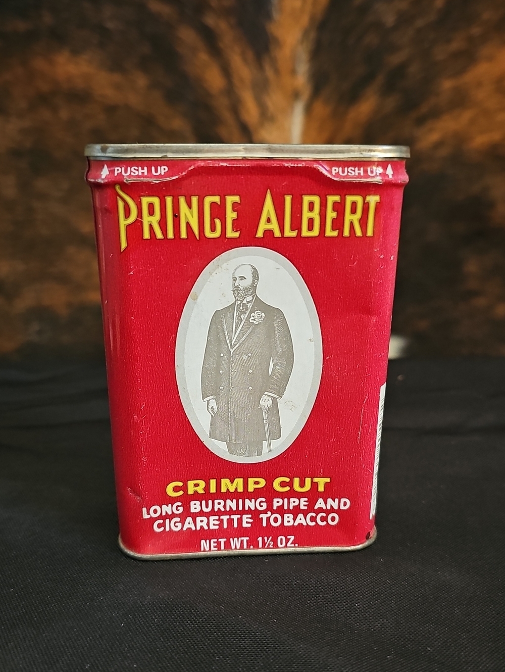 Prince Albert Crimp Cut Tobacco Tin - Red